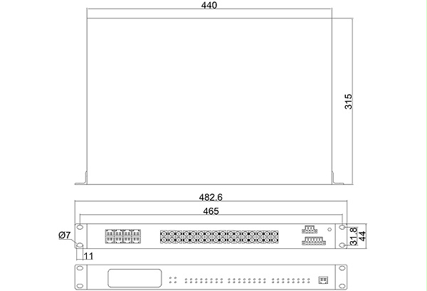 网管百兆16光8电ADC(机架式)-外形尺寸