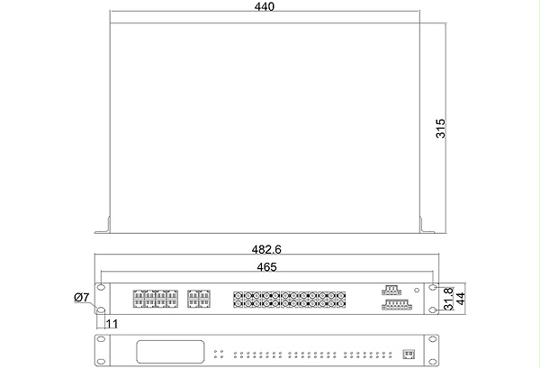 网管百兆12光12电ADC(机架式)-外形尺寸